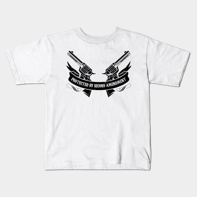 Protected by the 2nd Amendment Tee Kids T-Shirt by veerkun